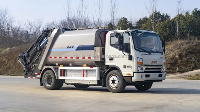 JAC 8m³ electric compactor garbage truck side view