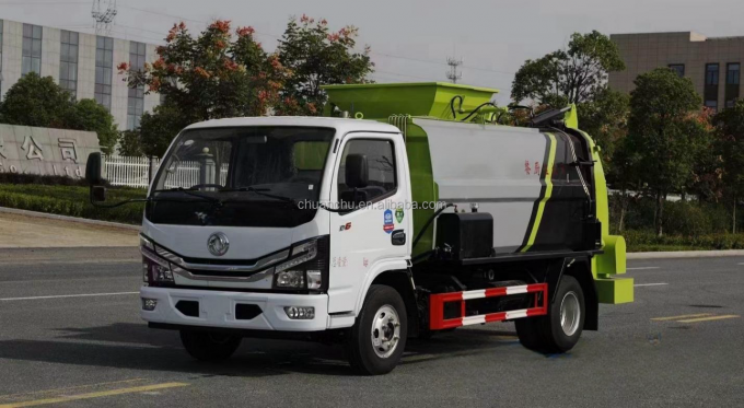 6m³ Pure Electric Side Loading Compactor Kitchen Garbage Truck - Front view