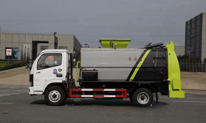 6m³ Pure Electric Side Loading Compactor Kitchen Garbage Truck - Side view