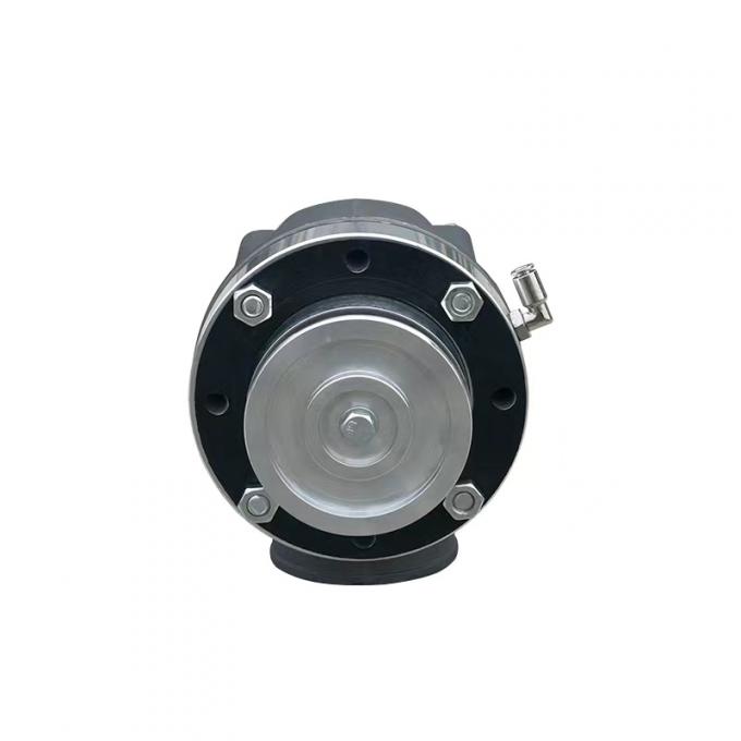 Side plate valve side view showing 45° outlet