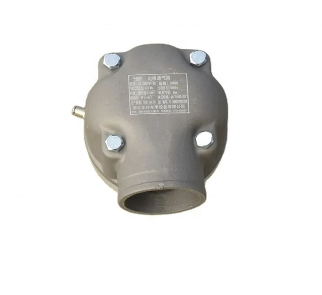 Side plate vapor valve side view showing 45° angle outlet